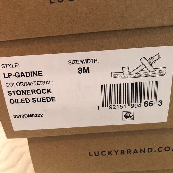 Lucky Brand Women’s "Gadine" Taupe Suede Sandals - Picture 10 of 11